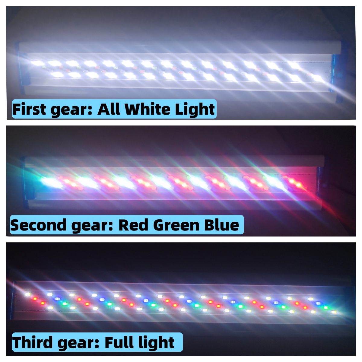 Rouge Vert Bleu Blanc Commutable (4 rangées de perles de lampe)