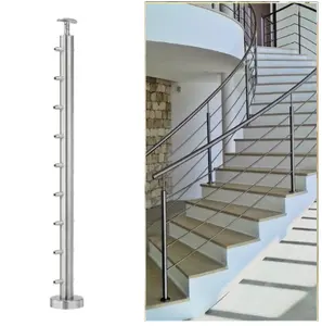 Hot Design Rod Bar Pipe Railing Vertical Handrail For Curved Stairs Customized Guard Round Tube Rod Railing