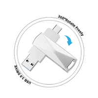 Flashdisk Metal OTG 2 in 1 Berkualitas Tinggi 2.0 3.0 2GB 4GB 8GB 16GB Tipe C Pendrive 32GB 64GB 128GB Memory Stick