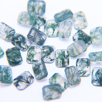 Agate mousse naturelle de bonne qualité 6*8mm, pierres semi-précieuses, agate mousse à coupe plate rose