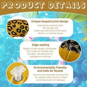 Flotador Inflable Ligero y Plegable de PVC con Estampado de Leopardo Brillante para Piscina - Product Image 4
