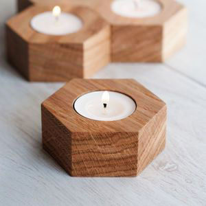 Portavelas de madera de acacia en forma de corazón en T para decoración del hogar, precio barato al por mayor, portavelas de madera de mango, soporte votivo - Product Image 6