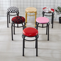 Tabouret rond minimaliste pour la maison, en éponge épaisse de 30 cm, avec coussin en tissu solide, pour la décoration intérieure