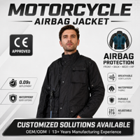 Veste de moto à airbag de haute visibilité, imperméable, respirante, coupe-vent, certifiée CE, grande taille, séchage rapide, fabrication directe en usine