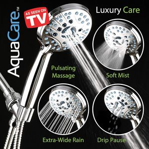 <span class=keywords><strong>AquaCare</strong></span> Cabezal de Ducha de Mano de Alta Presión con 8 Modos, Acabado Cromado ABS, Boquillas Antiobstrucción, Lavado Potente para Bañera, Azulejos y Mascotas, 6 pies Muro de manguera - Product Image 6