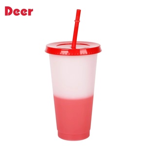 Vaso <span class=keywords><strong>de</strong></span> Café <span class=keywords><strong>de</strong></span> Plástico <span class=keywords><strong>de</strong></span> Color Personalizado, Ecológico y Libre <span class=keywords><strong>de</strong></span> BPA, <span class=keywords><strong>de</strong></span> 16/24 oz, Vaso Mágico que Cambia <span class=keywords><strong>de</strong></span> Color, Vaso Reutilizable para Bebidas Frías - Product Image 1