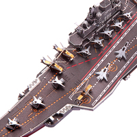 Piececool HP056-KSR PLAN LIAONING CV-16 Kit de Modélisme 3D en Métal Haute Précision Porte-avions pour Adultes
