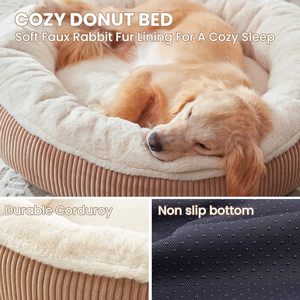 부드럽고 튼튼한 원형 도넛 모양 고양이와 강아지 쿠션 침대 (중형견, 대형견용) - Product Image 2