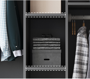 人気の高級グレーベッドルーム家具ガラスドアウォークインクローゼット - Product Image 5