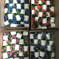 Bonsaï de rose artificielle en mousse de 15 cm pour la décoration intérieure