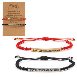 <span class=keywords><strong>Bracelets</strong></span> inspirants pour couples Go2boho, Ne laissez pas <span class=keywords><strong>les</strong></span> jours difficiles gagner, bracelet en corde gravé pour lui et elle - Product Image 5