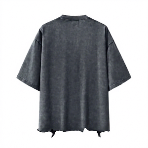 Camiseta Oversize Estilo Streetwear con Lavado Ácido, Bajo Desgastado, Vintage, Retro, Hombros Caídos, Premium, Grunge - Product Image 2