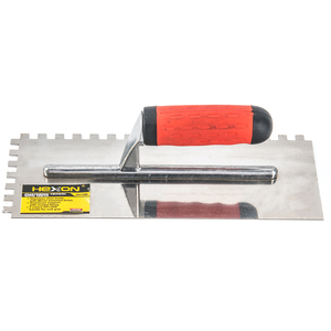Truelle de plâtrage en plâtre pour cloisons sèches avec manche en plastique et en acier inoxydable - Product Image 3