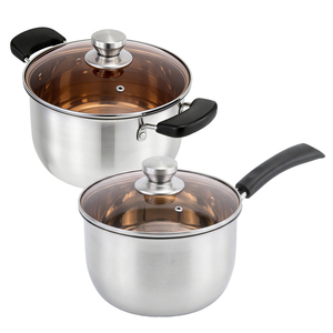Olla <span class=keywords><strong>para</strong></span> Sopa de Acero Inoxidable Estilo Coreano FLEY, No Magnética, con Tapa de Vidrio Visible, Apta <span class=keywords><strong>para</strong></span> Cocina de Inducción - Product Image 4