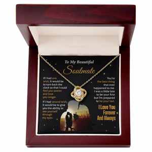 To My Beautiful Soulmate Classic Copper <b>Necklace</b> Custom Text Card Love Knot Pendant <b>Couple</b> Romantic Jewelry Gift Mother's Day - Product Image 6