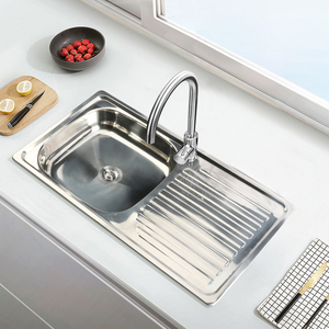 Évier de cuisine moderne K7540SA en acier inoxydable fait main avec égouttoir intégré pour restaurant et buanderie extérieure - Product Image 6