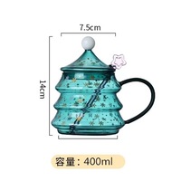 Dessins animés tasse en verre lait café thé jus tasses mignon résistant à la chaleur Double couche mur verre