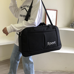 Sac de voyage grande capacité style coréen, imprimé lettres, avec séparation sec/humide, sac de sport et de rangement, bagage à main portable – Nouvelle collection en promotion - Product Image 3