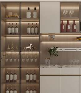 Modern Luxury Wine <b>Storage</b> Cabinet Wood Panel Home Furniture Elegant Wine Bar Display for Living Room and Dining <b>Chair</b> - Product Image 6