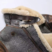 Veste bomber vintage d'hiver B3 personnalisée en peau de mouton, veste en cuir véritable, fourrure véritable, veste en peau de mouton, vêtements pour hommes