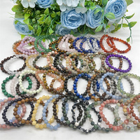 Vente en gros 8mm de pierre ronde de cristal de pierres précieuses de cristal de perle Bracelet élastique de bijoux Chakras Bracelets pour des cadeaux