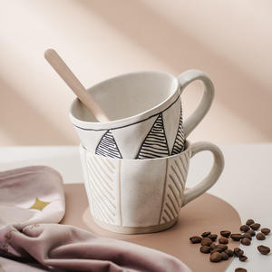 Tasse à café en céramique de Chaozhou 301-400ml, faite à la main, style japonais, tasse cadeau, couleur unie, design rétro - Product Image 3