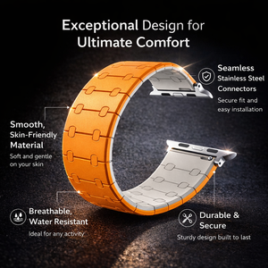 Bracelets de montre intelligents universels en silicone souple multicolores, étanches, à attaches magnétiques pour les séries de montres 9, 8, 41 mm, 40 mm, 41 mm - Product Image 5