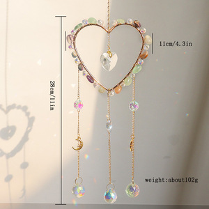 Grand Carillon Éolien Art Déco en Verre Cristal en Forme de Cœur, Fait Main, Feng Shui, pour Fêtes, Mariages et Anniversaires (Vente en Gros) - Product Image 3