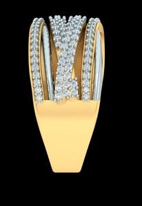 Anillo de compromiso, promesa, regalo de aniversario, para fiesta, clásico, con engaste micro pavé, bisel de varias filas, diamante de laboratorio, oro y rodio - Product Image 5