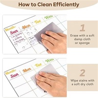 Tableau acrylique effaçable à sec avec support lumineux, tableau blanc calendrier de bureau pour bureau,mémo pour bureau maison