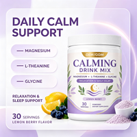 Mélange en poudre apaisant pour adultes, soutien à la relaxation, magnésium, glycine, L-théanine, boisson bien-être quotidienne, pot, marque privée OEM/ODM