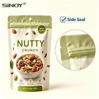 Sachet refermable à fermeture éclair, imprimé mat, personnalisé OEM, 100g-1kg, pour granola et noix, haute performance, haute barrière, emballage robuste pour noix