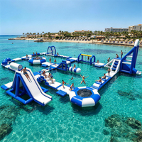 Parc aquatique gonflable géant en PVC de qualité commerciale personnalisé, parc aquatique flottant en mer, parcours d'obstacles sportifs pour adultes