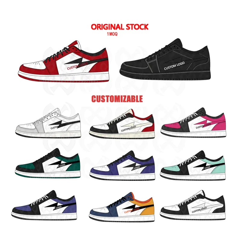 Wholesale low price high quality men white sport shoes women casual shoes custom designer sneakers with logo retro 1