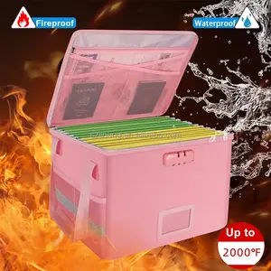 Office Home File Organizer Box With Folding Fire Water Resistant A4 Legal Fireproof Document Box Document Pouch