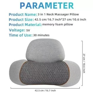 Cuscino per il Collo in Memory Foam con Funzione Massaggio Shiatsu e Trazione per il <span class=keywords><strong>Relax</strong></span> e il Comfort della Colonna Vertebrale - Product Image 4