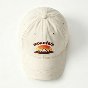Gorra de Béisbol Ajustable de Algodón con Bordado de Atardecer en la Montaña, Sombrero Transpirable para Senderismo, Correr y Actividades al Aire Libre - Product Image 4