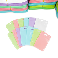 Sacs rétractables personnalisés en PE Mylar coloré de qualité alimentaire, imprimés en héliogravure, pour emballage de bijoux (boucles d'oreilles, colliers, bagues)