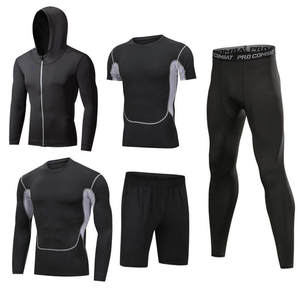 Ropa Deportiva para <span class=keywords><strong>Hombre</strong></span>, <span class=keywords><strong>Conjunto</strong></span> de Gimnasio Personalizado, Ropa Deportiva de Compresión Ajustada para Entrenamiento y Jogging - Product Image 5