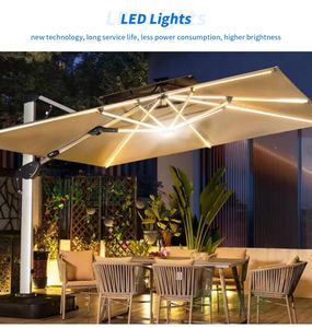 Parasol de plage <span class=keywords><strong>en</strong></span> aluminium au design français, base <span class=keywords><strong>en</strong></span> plastique imperméable, rayon de 100 cm, pliable, léger, mobilier d'extérieur moderne pour café et terrasse. - Product Image 2