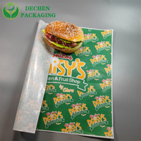 Markenlogo Wasserdichtes Fettabweisendes Backpapier Bedrucktes Lebensmittel-Einwickelpapier für Hamburger Sandwich Pizza Feinkost