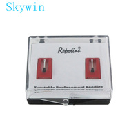 Aiguilles de remplacement pour tourne-disque Retroline, stylet en rubis, ensemble de deux pièces pour accessoires de lecteur de disques vinyles