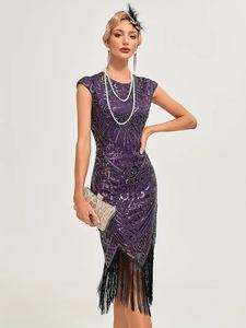 <span class=keywords><strong>Robe</strong></span> de soirée à sequins et franges pour femme, style années 1920, rétro, <span class=keywords><strong>grande</strong></span> <span class=keywords><strong>robe</strong></span> de soirée, <span class=keywords><strong>robe</strong></span> de <span class=keywords><strong>cocktail</strong></span>, <span class=keywords><strong>robe</strong></span> de bal, <span class=keywords><strong>robe</strong></span> de danse Charleston - Product Image 3