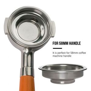 1PCS 58MM Eco-Friendly Stainless Steel <b>Coffee</b> <b>Filter</b> Basket Modern Simple Design Single or Double-Layered Powder Bowl - Product Image 4