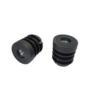 Pied de meuble réglable en plastique avec écrou, bouchon rond noir pour protection des pieds de meubles - Product Image 2