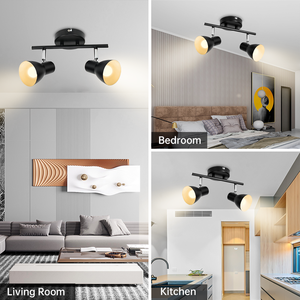 Nuevo Diseño <span class=keywords><strong>de</strong></span> <span class=keywords><strong>Foco</strong></span> <span class=keywords><strong>de</strong></span> Techo E14 <span class=keywords><strong>de</strong></span> 2 Vías y 60W, Moderno, Minimalista, Ajustable, LED/Halógeno, Negro, para Interiores <span class=keywords><strong>de</strong></span> Oficina - Product Image 6