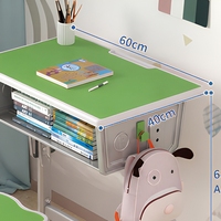 Ensemble bureau et chaise réglables en hauteur pour enfants, table d'apprentissage pour enfants avec compartiment de rangement pour l'école