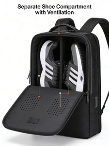 Sac à dos pour ordinateur portable en cuir 15,6 pouces, étanche, fin, pour affaires, sac d'ordinateur portable durable, antivol, grande capacité, sac à dos de voyage - Product Image 6