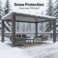 Pergola en aluminium résistante à la neige, construction robuste poteau-équerre, lames orientables, fixations renforcées, finition thermolaquée pour