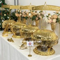 Peralatan Pesta Pernikahan, Katering, Buffet, Chafing Dish, Penghangat Makanan, Stainless Steel, Chafing Dish Gantung
